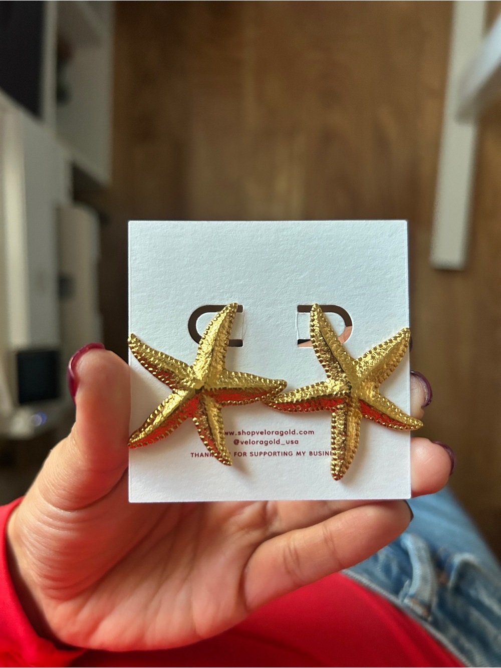 Gold Starfish Statement Earrings - Beach-Inspired